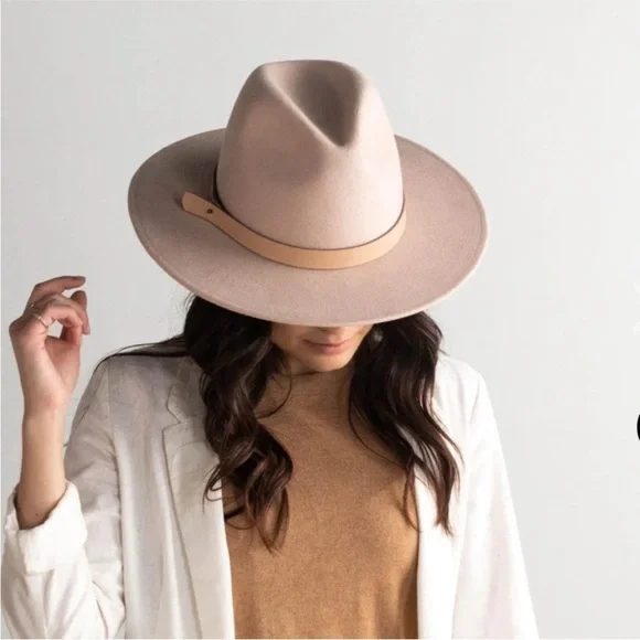 Gigi Pip Tan “Shiloh Fedora” Wool Hat Size 57 Small/ Medium Excellent Condition! - Picture 2 of 12